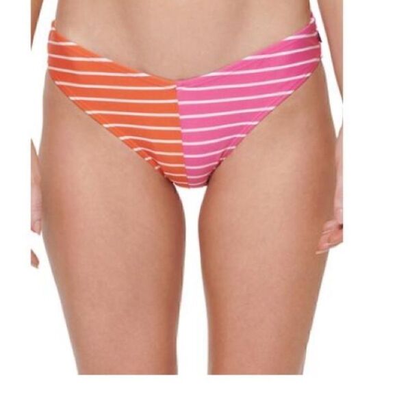Tommy Hilfiger V-Cut Bikini Bottoms -
Sail Away Stripe Dahlia / Soft White, New - Picture 1 of 13